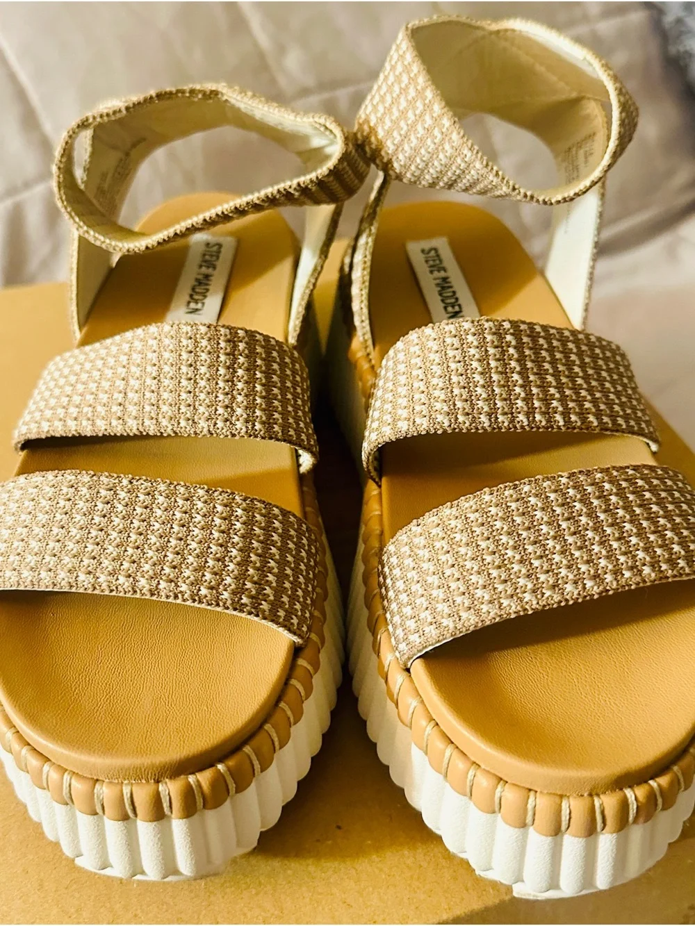 Steve Madden Taupe Multi Platform Sandal